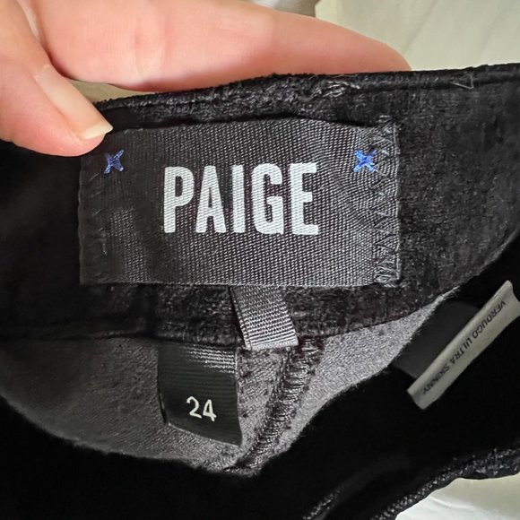 PAIGE Verdugo Ultra Skinny Black Velvet Jeans - Picture 5 of 5